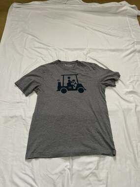 TravisMathew Men's Grey Golf Cart Beer Graphic T-Shirt Size L
